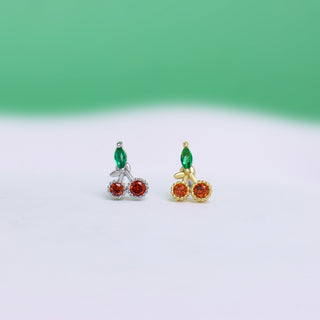 Sweet Cherry Stud - OhmoJewelry