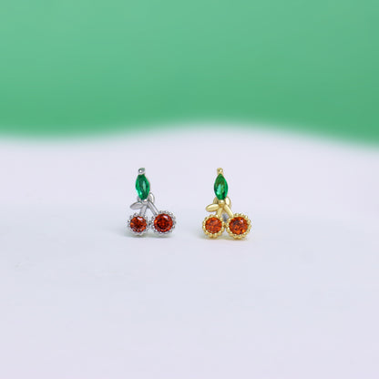 Sweet Cherry Stud - OhmoJewelry