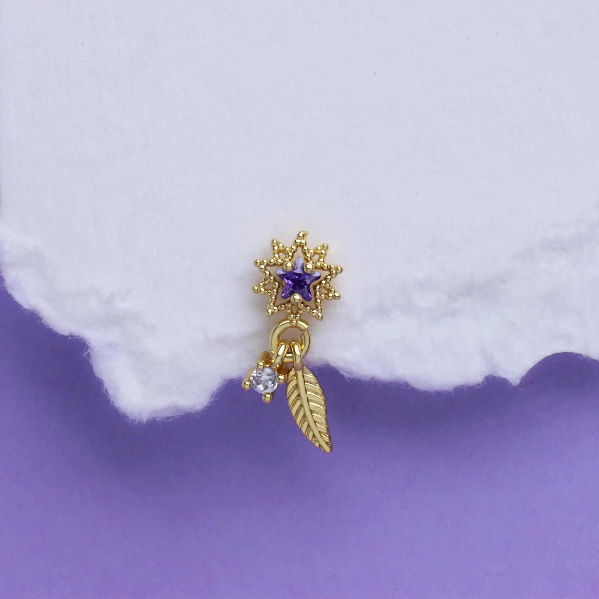 Purple Star Drop - OhmoJewelry