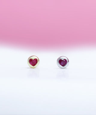 Puffed Heart Stud - OumoJewelry