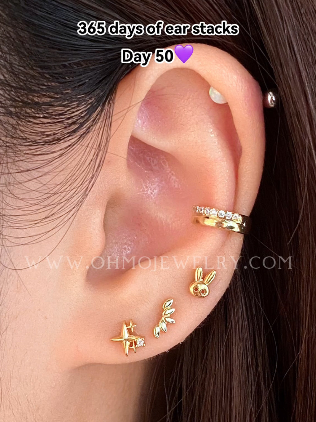 Basic Sparkling Ear Cuff - Stainless Steel - Oumo Jewelry