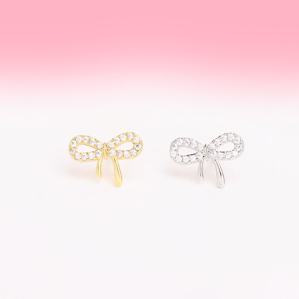 Charm Bow Stud - Stainless Steel - Upper Lobe, Helix - Oumo Jewelry