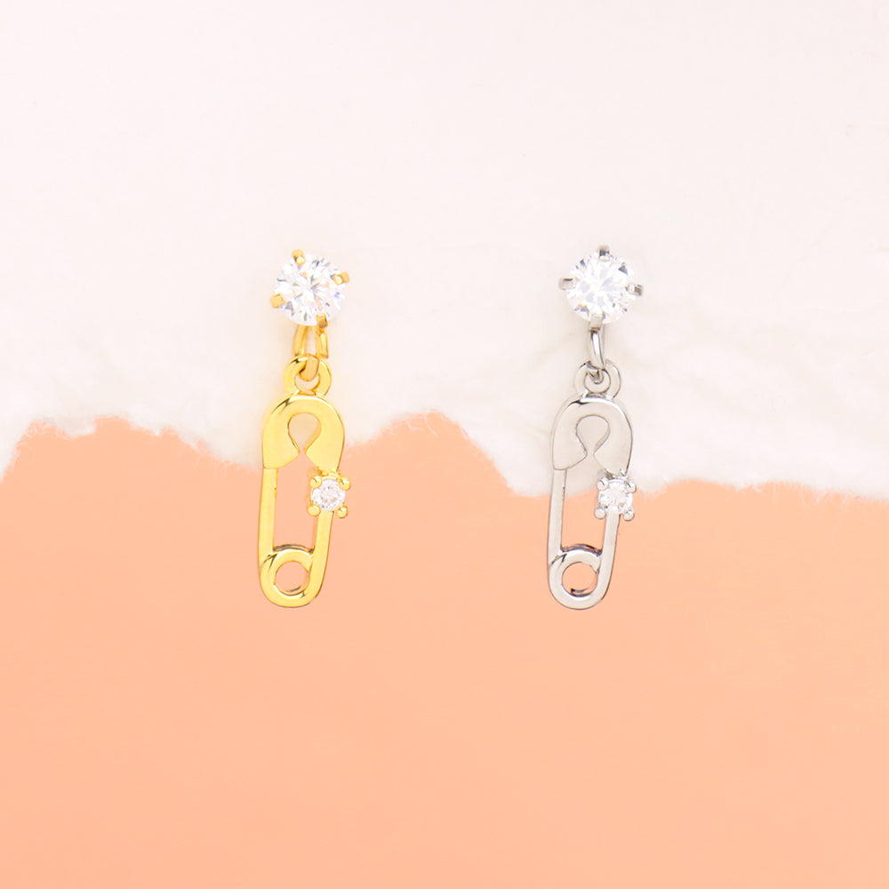 Paperclip Drop - Stainless Steel - Flat, Upper Lobe - Oumo Jewelry