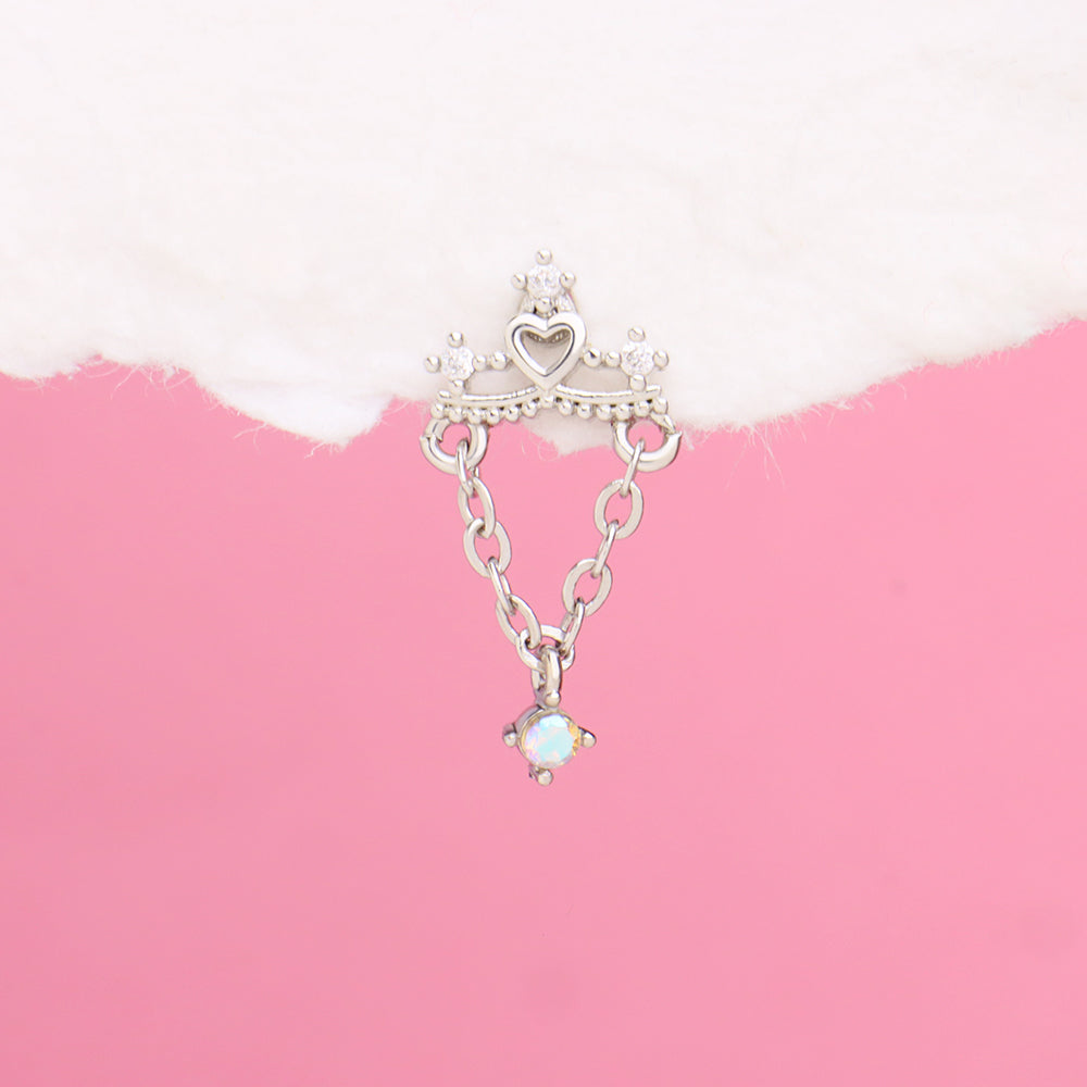 Love Chain Drop - Stainless Steel - Upper Lobe, Flat - Oumo Jewelry