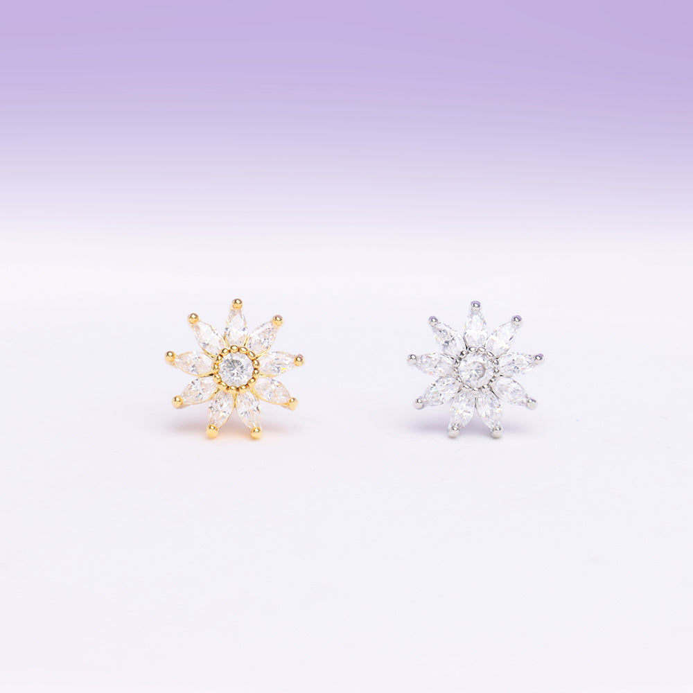 Gorgeous Flower Stud - Stainless Steel - Upper Lobe, Helix - Oumo Jewelry
