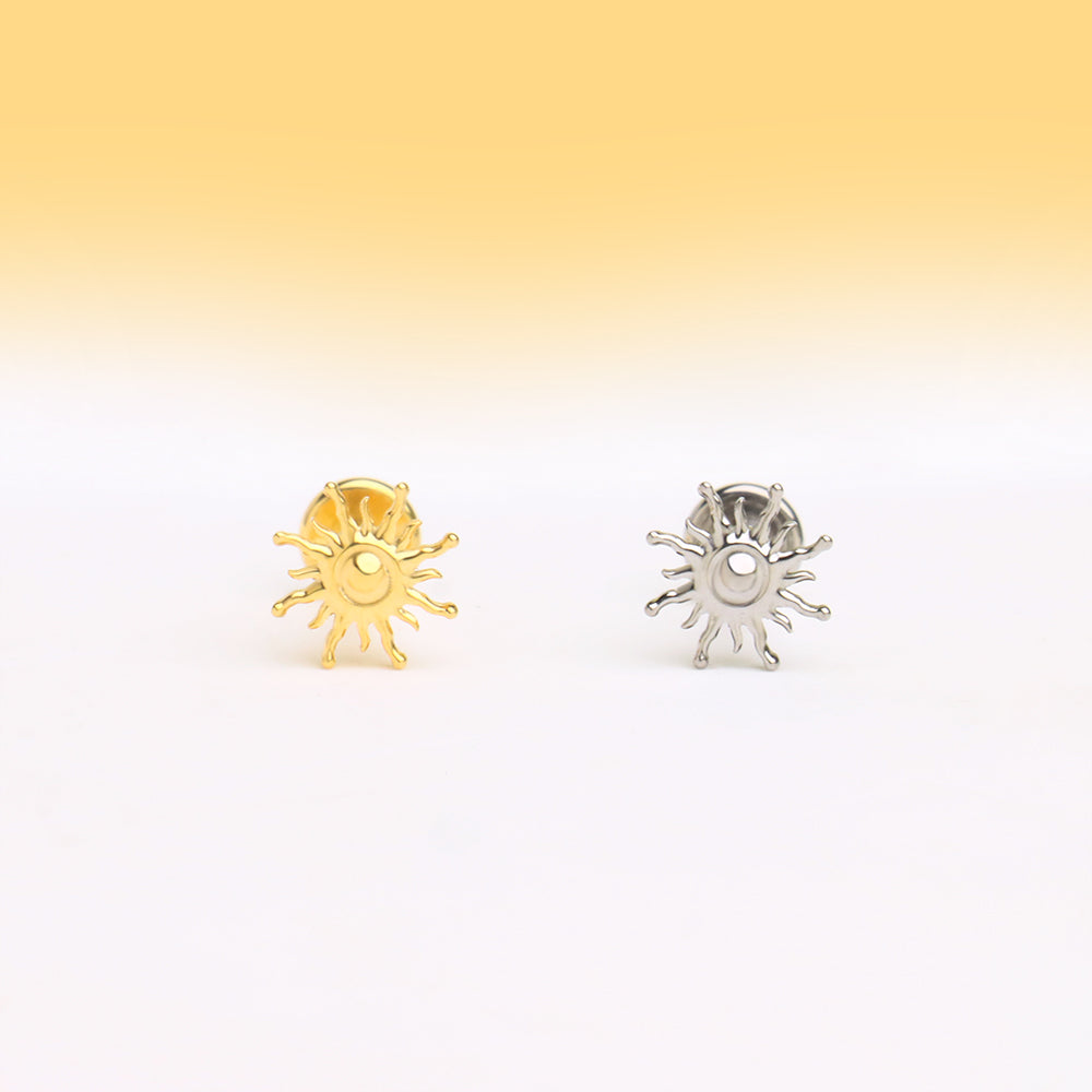 Titanium Sun Stud - OhmoJewelry