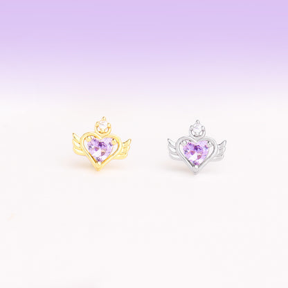 Flying Heart Stud - OhmoJewelry