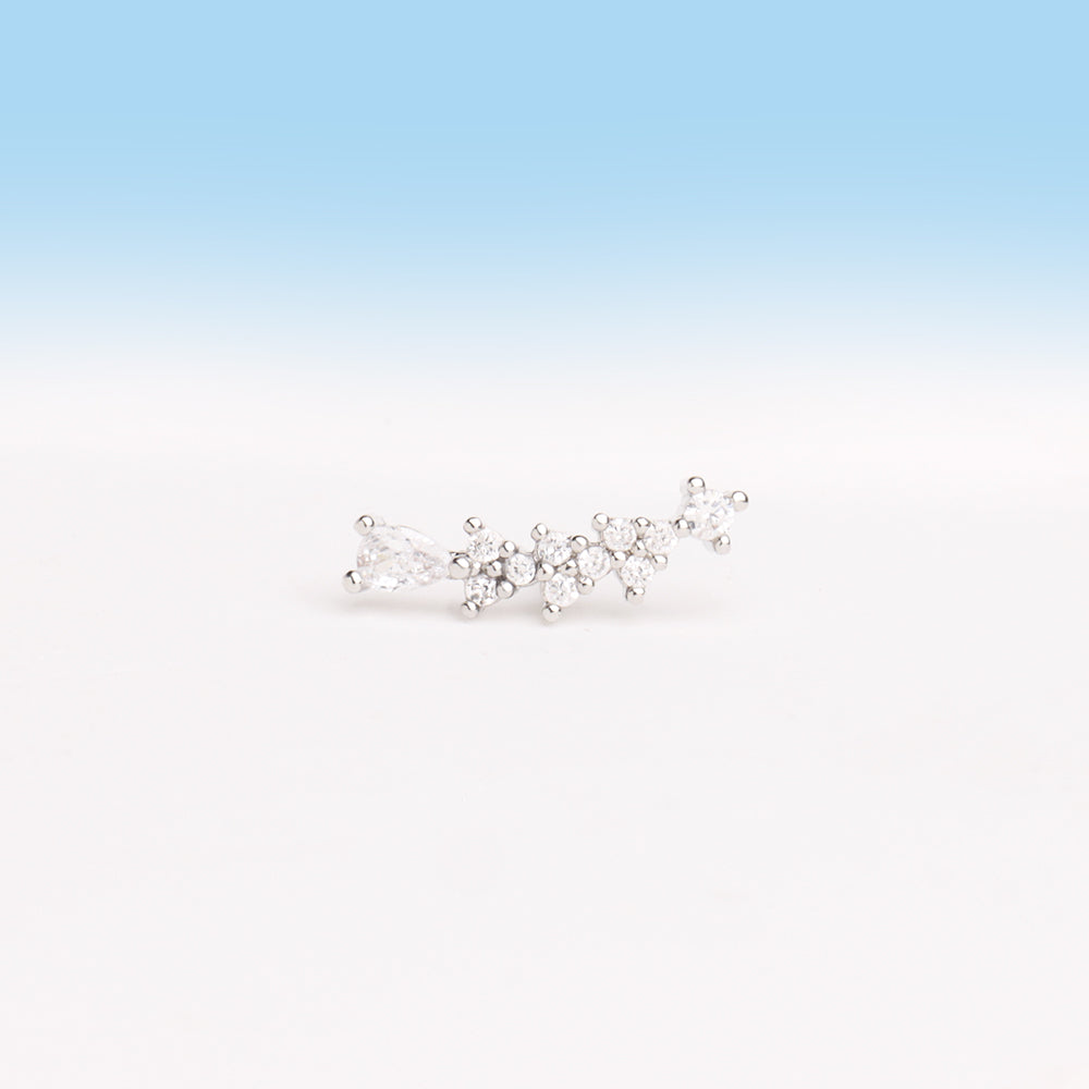 Wheat Ear Flatback Stud - Stainless Steel - Helix, Upper Lobe, Flat - Oumo Jewelry
