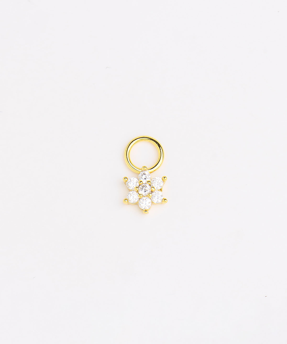 Shiny Flower Charm - Sterling Silver 925 - Oumo Jewelry