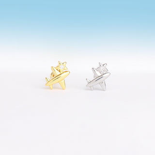 Airplane & Star Stud - OhmoJewelry