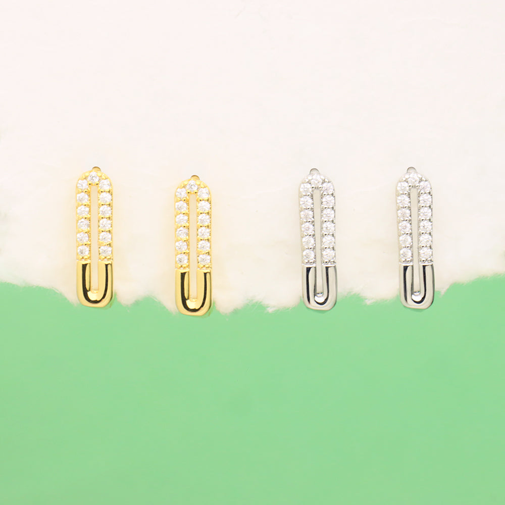 Paper Clip Hoops - Brass - Oumo Jewelry