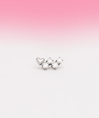 Titanium Love W Flatback Stud - OumoJewelry