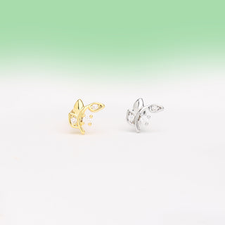 Small Leaf Stud - OhmoJewelry
