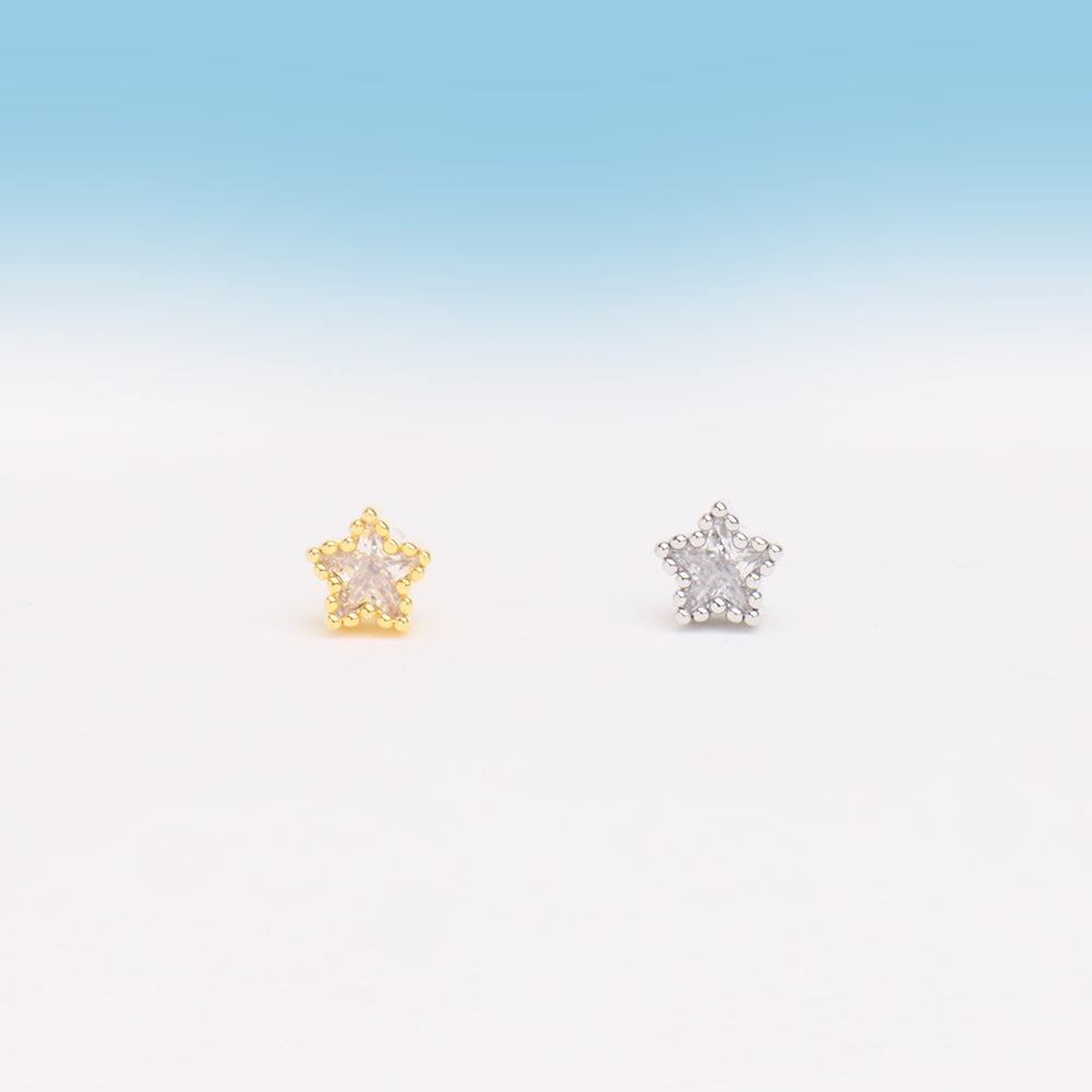 Little Star Stud - Stainless Steel - Upper Lobe, Helix, Flat - Oumo Jewelry