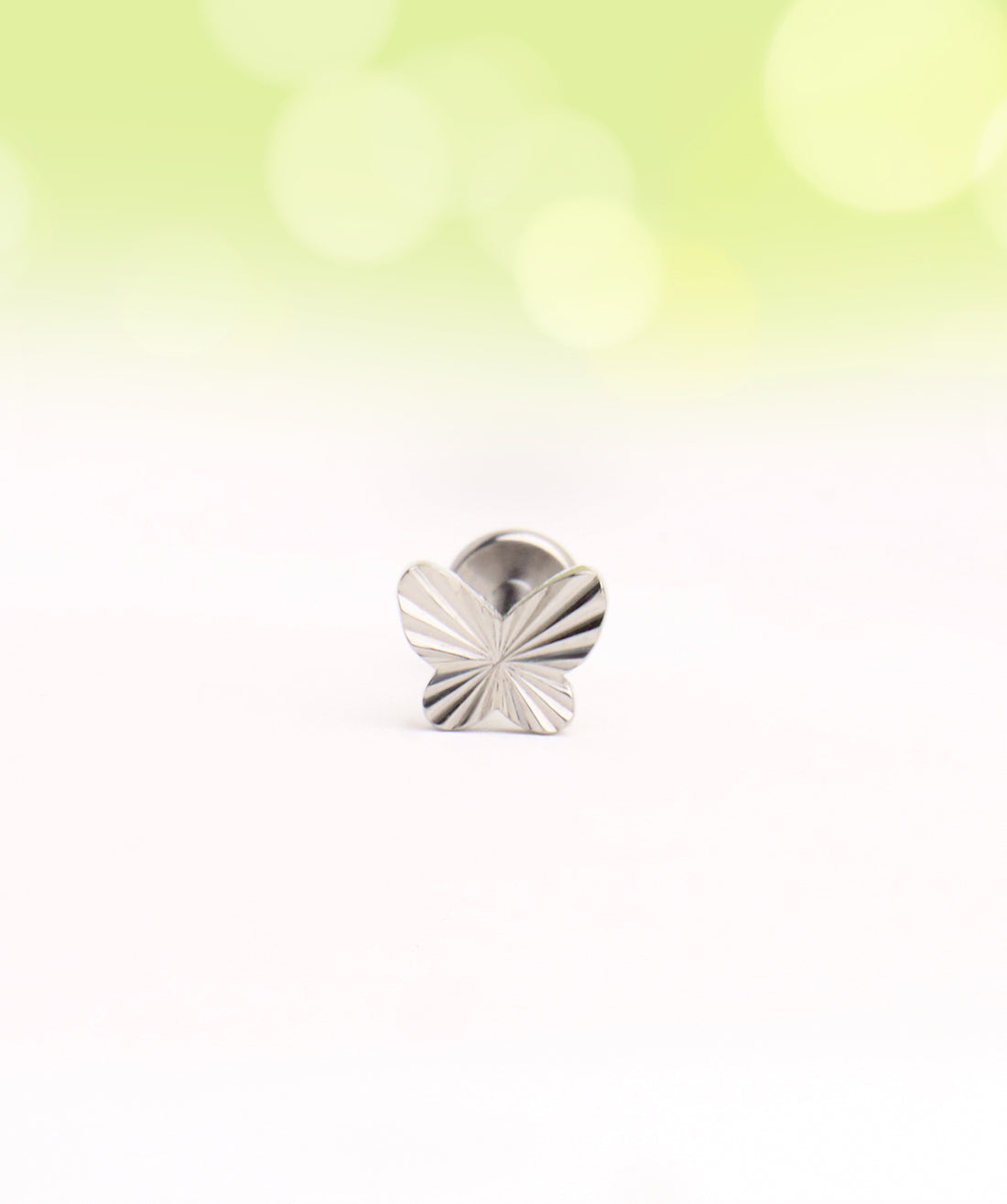 Titanium Butterfly Flatback Stud