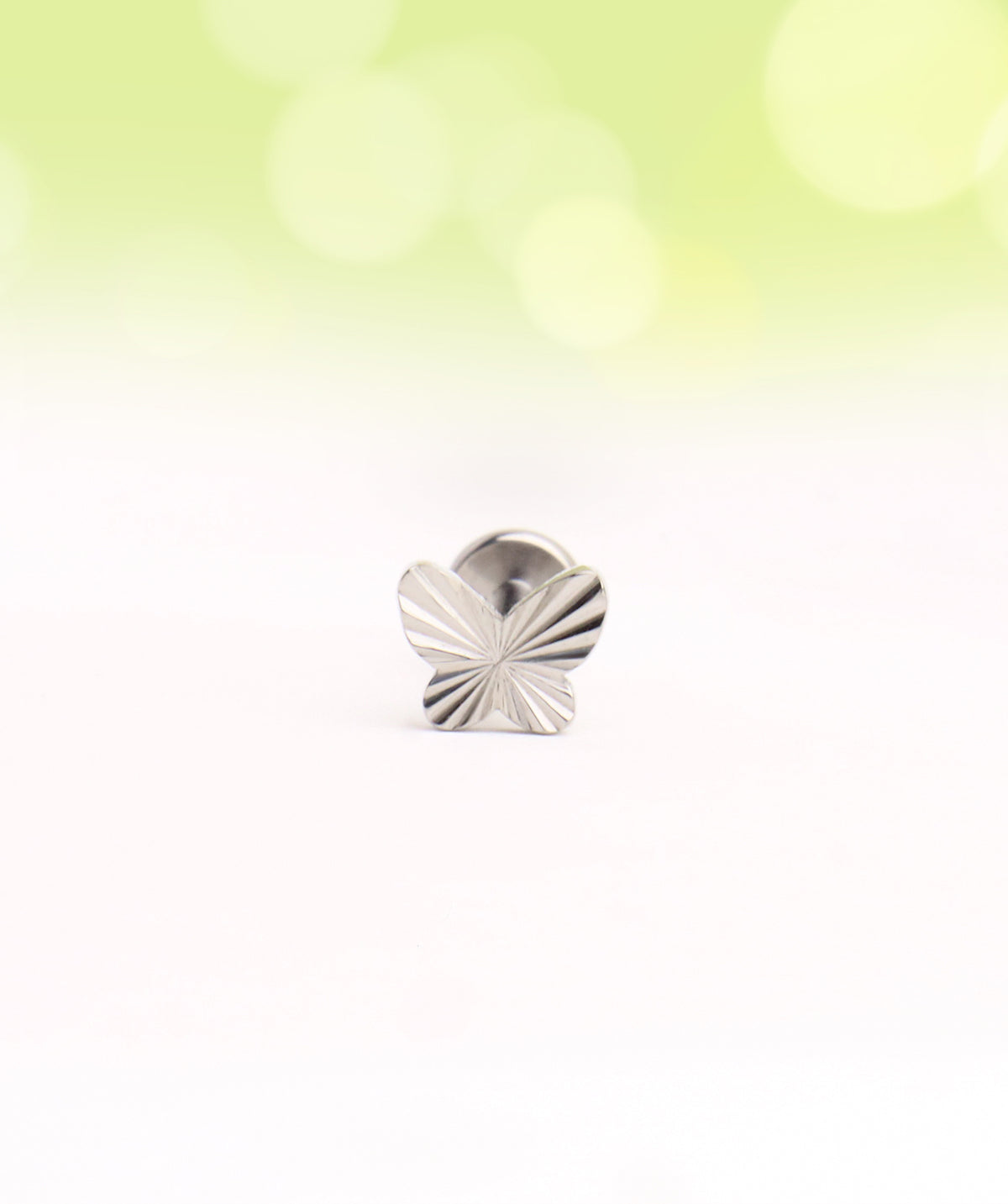 Titanium Butterfly Flatback Stud - Titanium - Helix, Upper Lobe, Conch - Oumo Jewelry