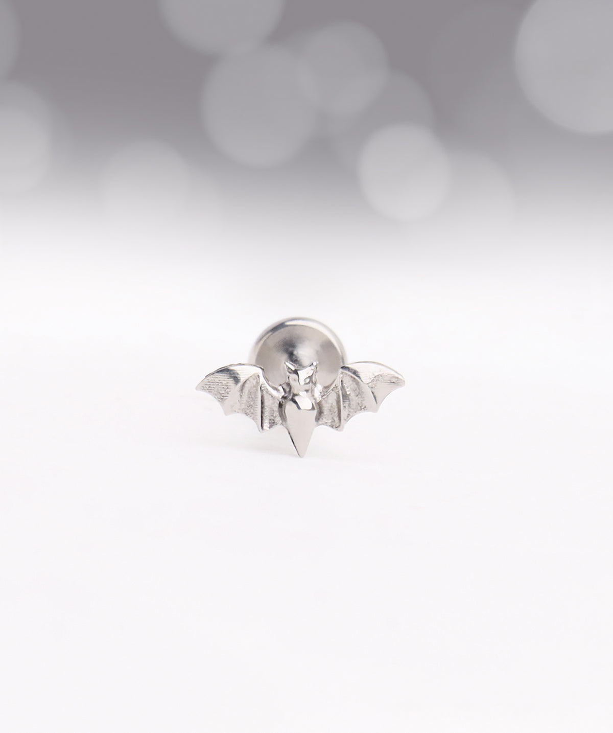 Titanium Bat Flatback Stud - Titanium - Helix, Upper Lobe, Conch - Oumo Jewelry