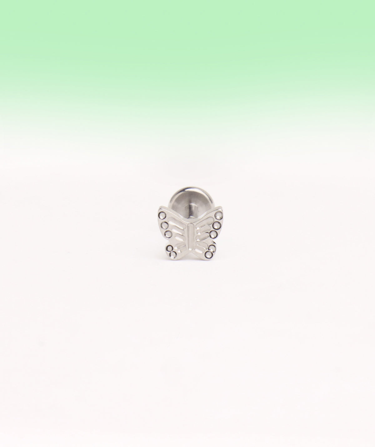 Titanium Butterfly Flatback Stud - Titanium - Helix, Upper Lobe, Conch - Oumo Jewelry