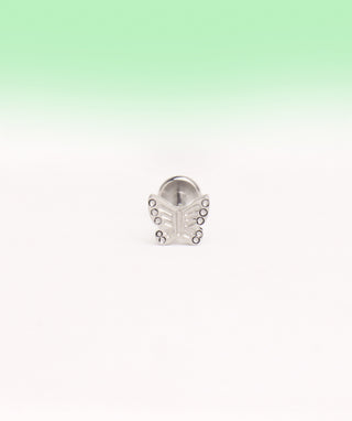 Titanium Butterfly Flatback Stud - OumoJewelry