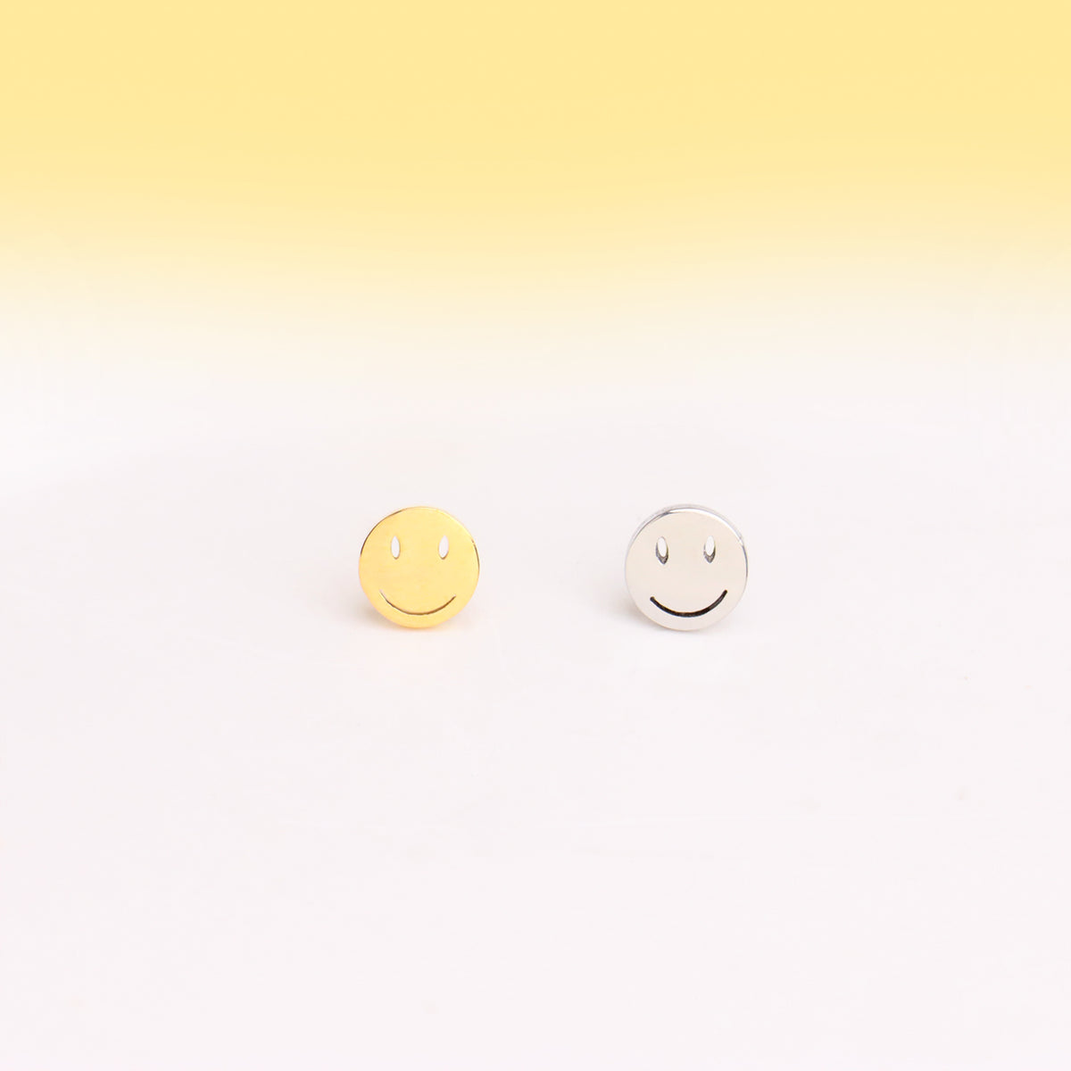 Simple Smile Stud - Stainless Steel - Upper Lobe, Helix, Flat - Oumo Jewelry