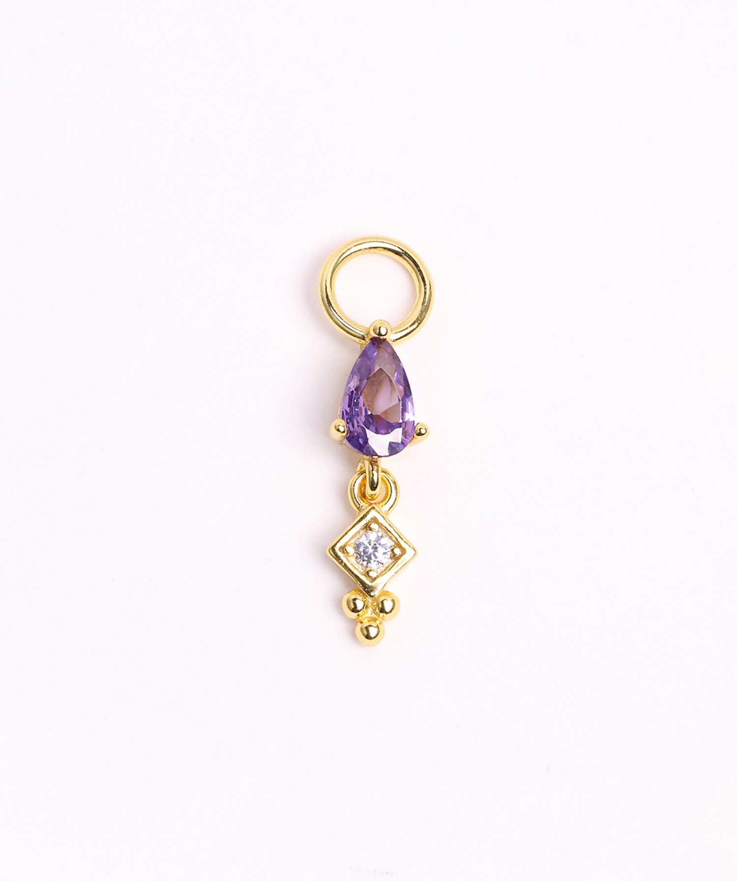 Purple Water Drop Charm