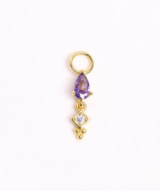 Purple Water Drop Charm - OumoJewelry