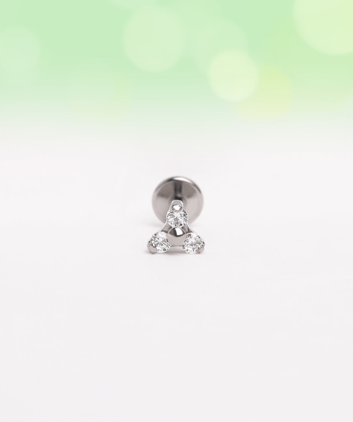 Titanium Gemstone Flatback Stud - Titanium - Helix, Upper Lobe, Conch - Oumo Jewelry
