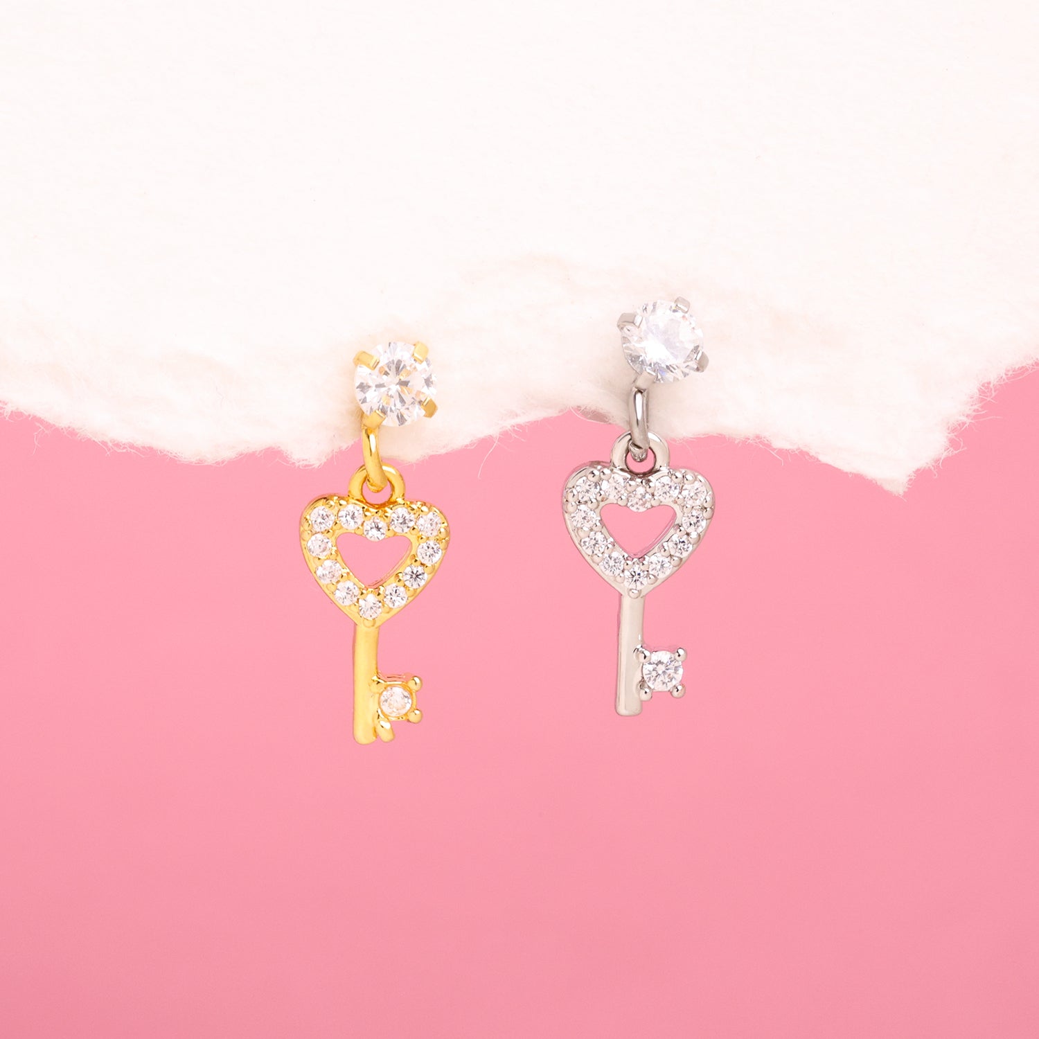 Love Key Stud - OhmoJewelry