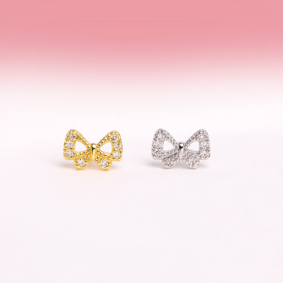 Sweet Bow Stud - Stainless Steel - Upper Lobe, Helix - Oumo Jewelry