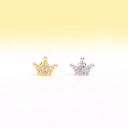 Sparkling Crown Stud - OhmoJewelry