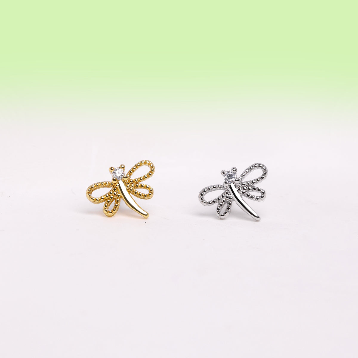 Fun Dragonfly Stud - Stainless Steel - Upper Lobe, Helix - Oumo Jewelry