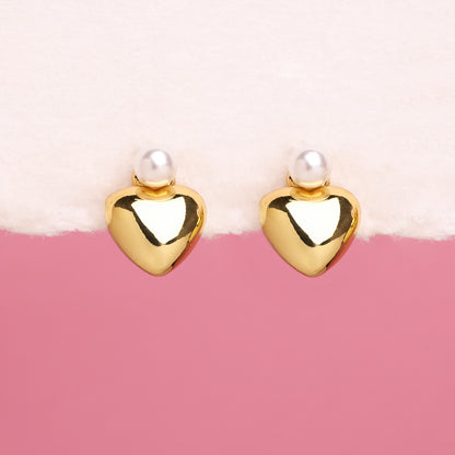 Pearl Love Studs - OhmoJewelry