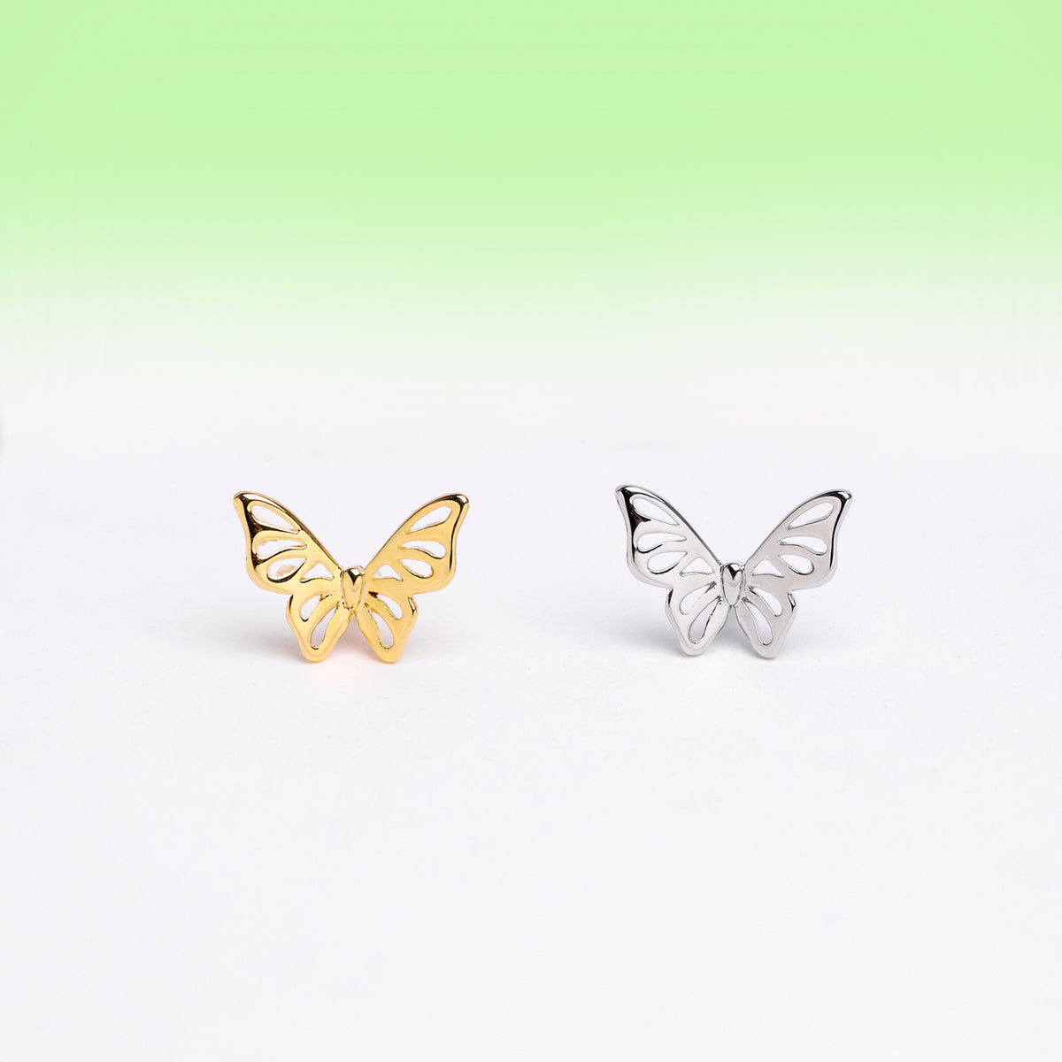 Exquisite Hollow Butterfly Stud - Stainless Steel - Upper Lobe, Helix - Oumo Jewelry