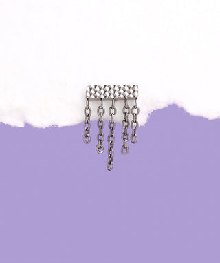 Titanium Chain Hidden Helix Flatback Stud - OumoJewelry