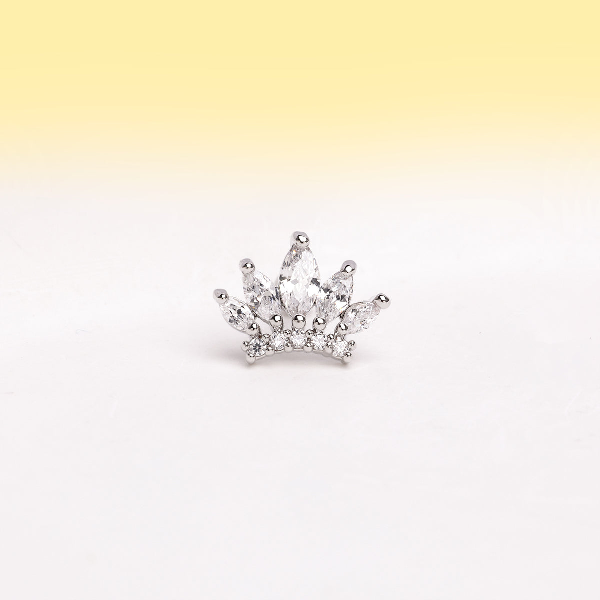 Gorgeous Crown Stud - Stainless Steel - Upper Lobe, Helix, Flat - Oumo Jewelry