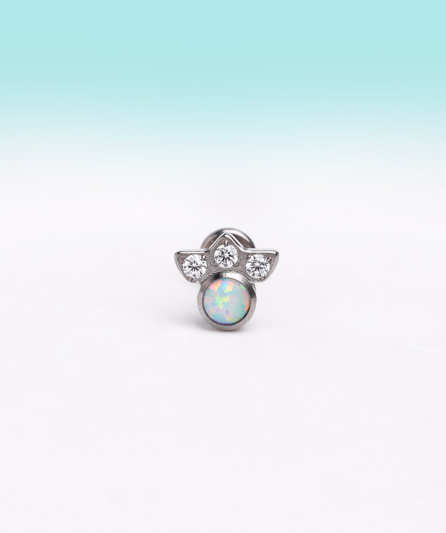 Titanium Opal Paw Print Stud