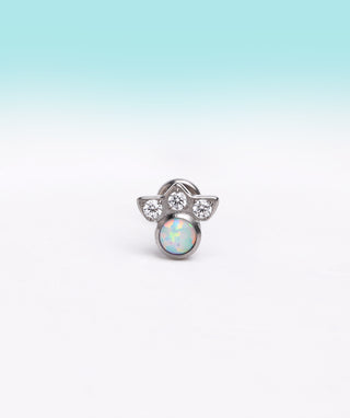 Titanium Opal Paw Print Flatback Stud - OumoJewelry