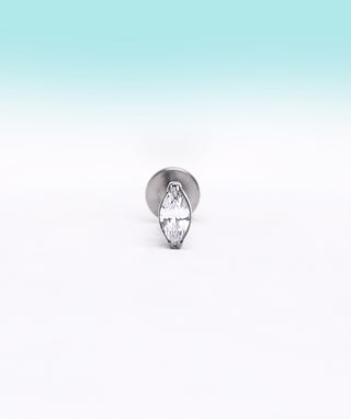 Titanium Marquise Flatback Stud - OumoJewelry