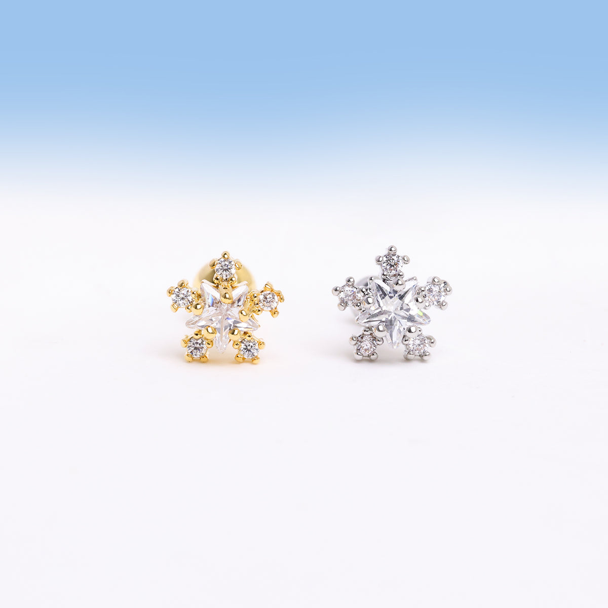 Star Flower Stud - Stainless Steel - Upper Lobe, Helix - Oumo Jewelry