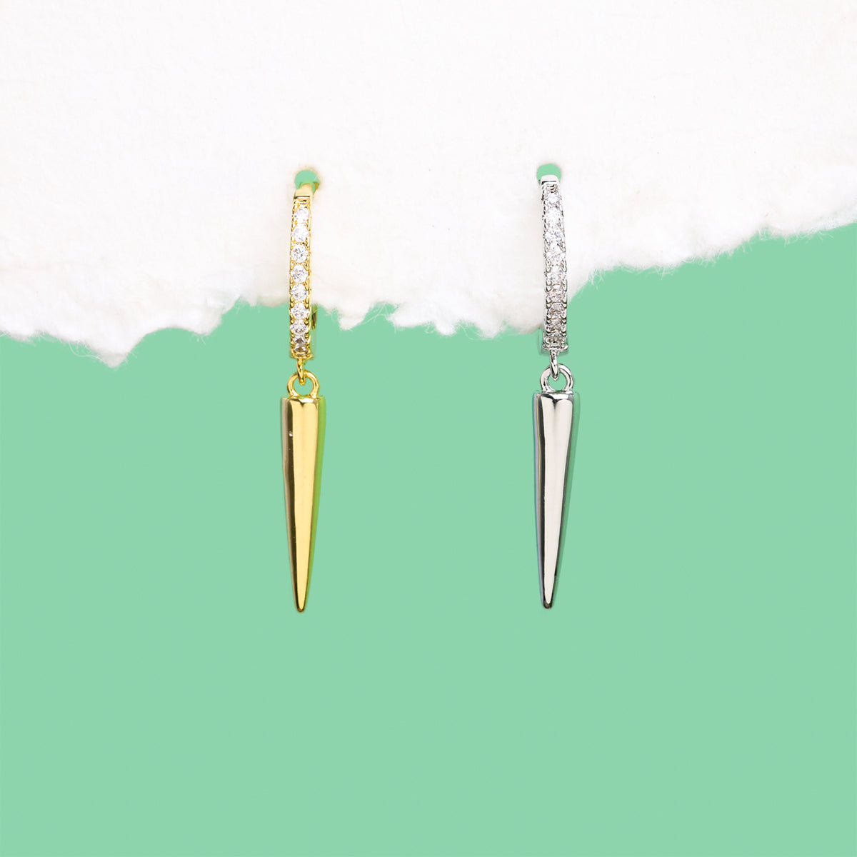 Charm Spike Hoop - Stainless Steel - Lobe, Upper Lobe - Oumo Jewelry