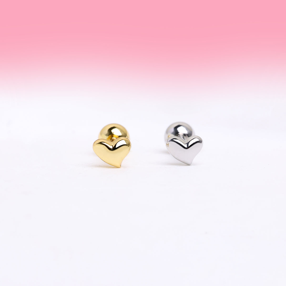 Playful Love Stud - Stainless Steel - Upper Lobe, Helix, Flat - Oumo Jewelry