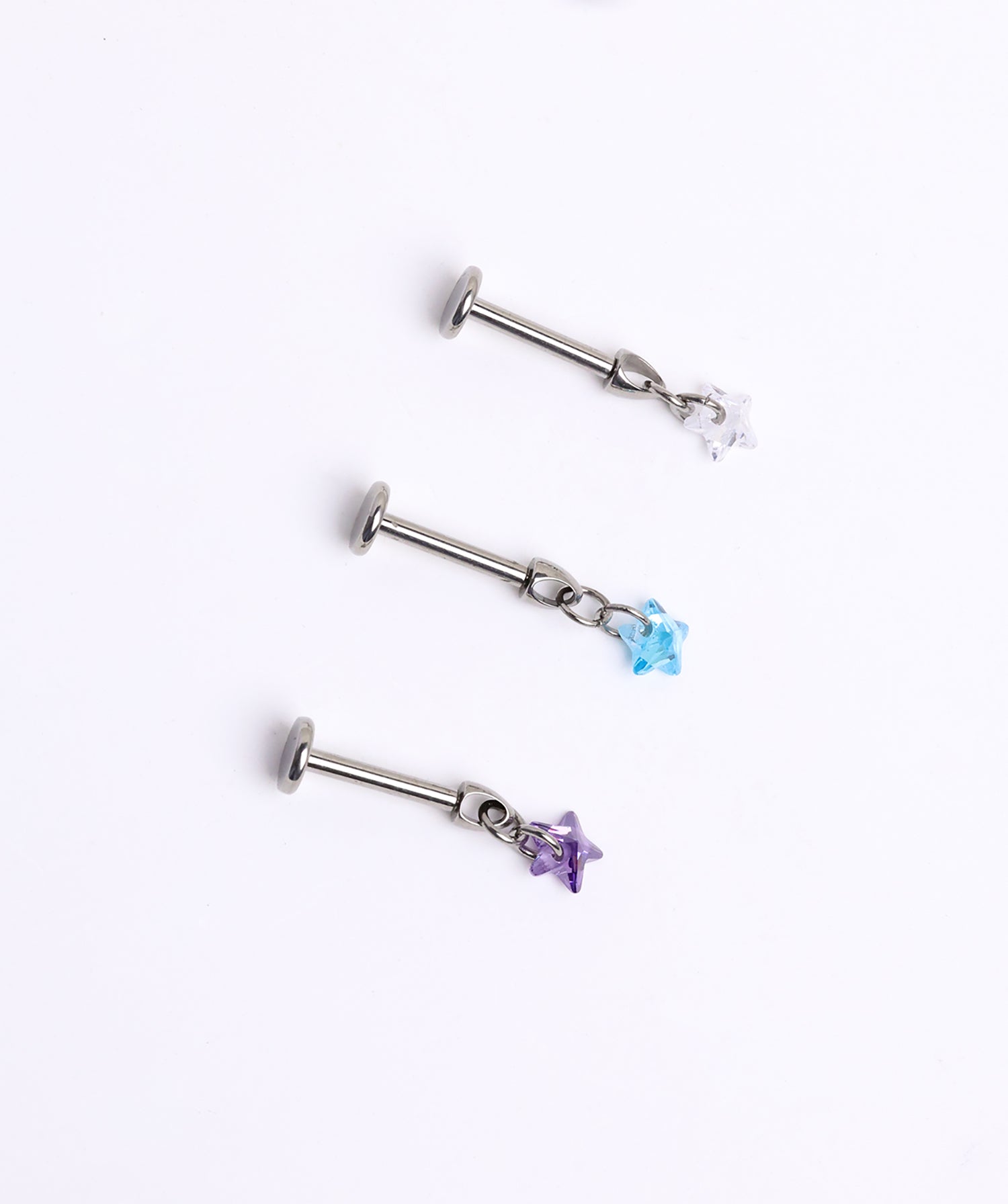 Titanium Star Vertical Helix Stud