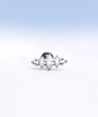 Marquise Titanium Flatback Stud - OumoJewelry