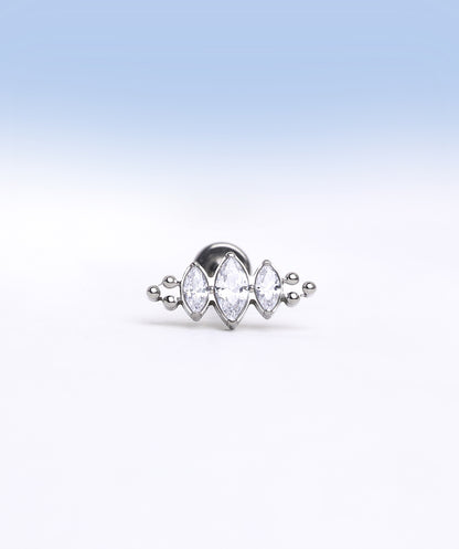 Marquise Titanium Stud