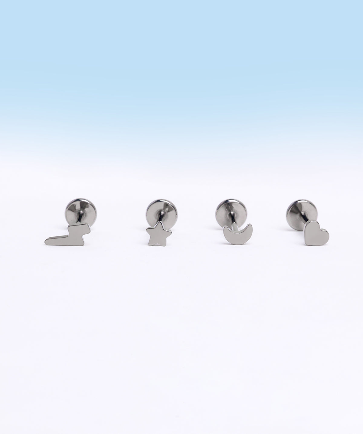 Titanium Galaxy Flatback Stud - Titanium - Helix, Forward Helix, Upper Lobe - Oumo Jewelry