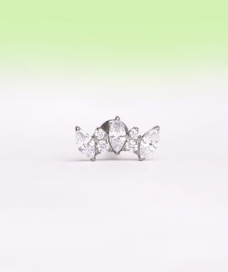 Titanium Marquise Crown Flatback Stud - OumoJewelry