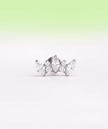 Titanium Marquise Crown Stud