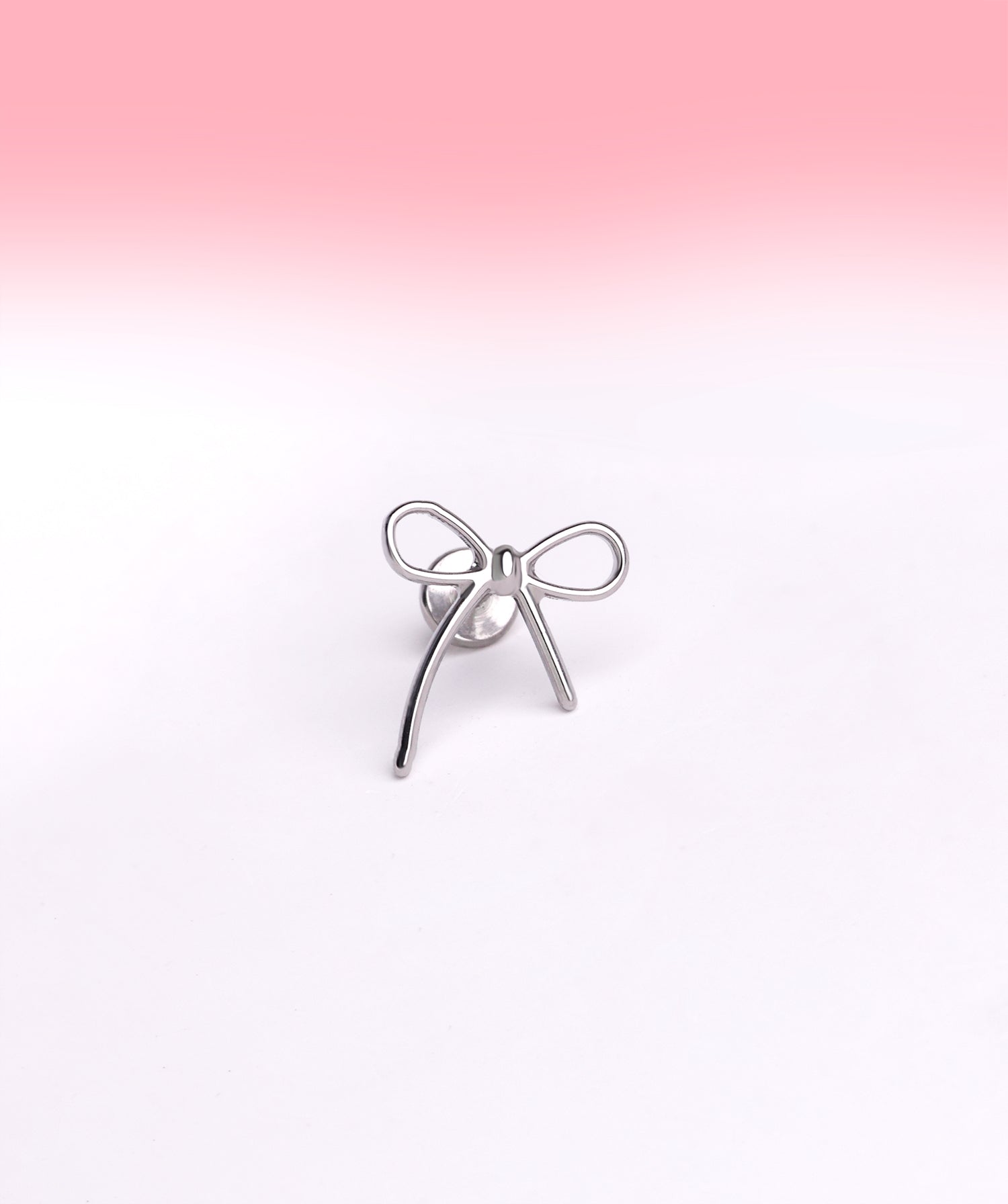 Titanium Playful Bow Stud