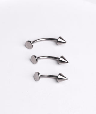 Titanium Cone Flatback Curved Barbell - OumoJewelry
