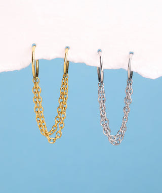 Basic Double Chain Earring - OumoJewelry
